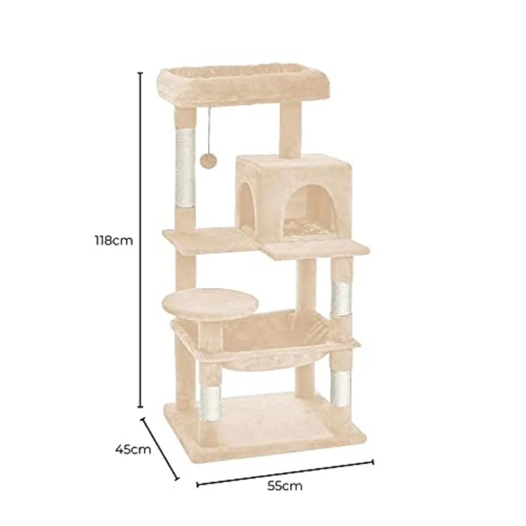 118cm Plush Cat Tree Condo