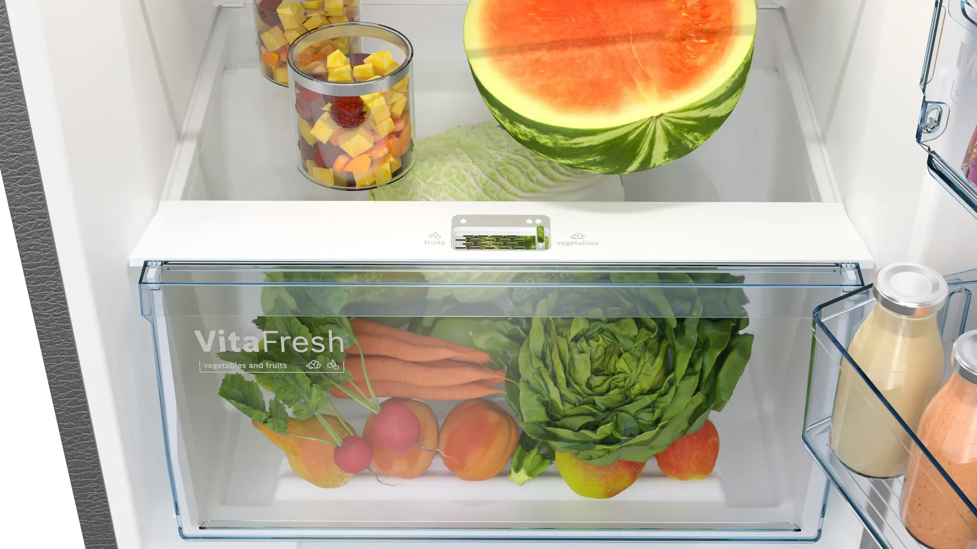 BOSCH Serie 6 CMC36S05NI 364 Litres Frost Free Vario Inverter Triple Door Refrigerator Sparkly Steel
