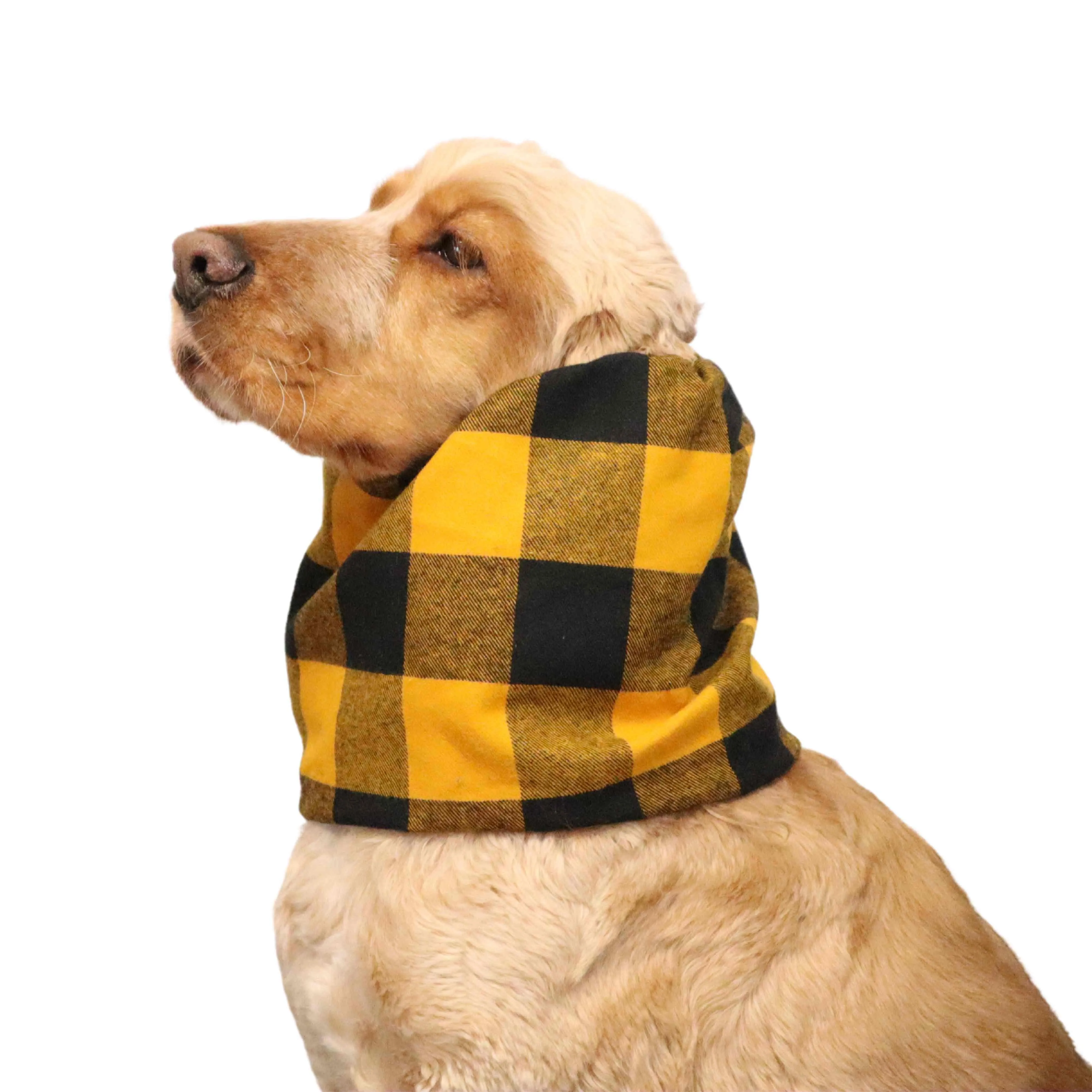 Flannel Dog Snood | Yellow Plaid